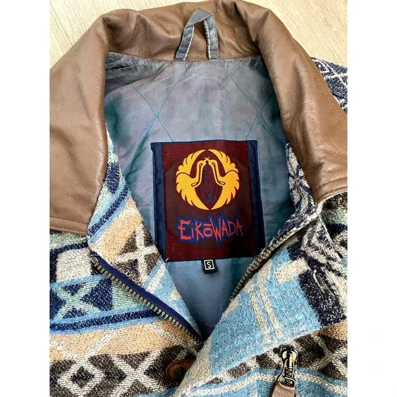 EikoWada EW Southwest Jacket Vintage Wool Blend Blanket Coat Cozy Cabin Gorpcore - Picture 2 of 9